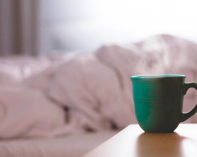 coffee cup bed bedroom