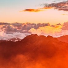 colorful clouds over the mountains