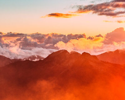 colorful clouds over the mountains