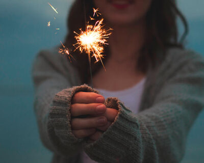 light person woman fire