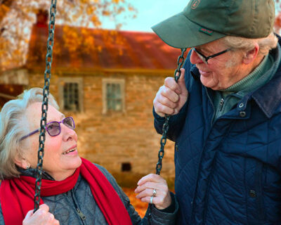 old people looking at each other