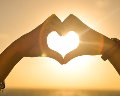 sunset hands love woman